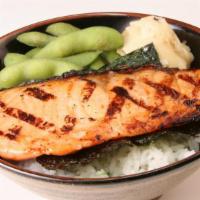 Grilled Salmon Teriyaki Bowl · Miso marinated salmon 