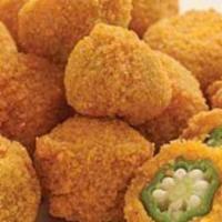 Fried Okra · Okra rounds coated with a heavy southern style breading.