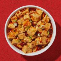Mapo Tofu (No Meat) · Tofu, peas, carrots, onions, straw mushrooms in a spicy chili sauce.