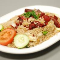 Bbq Pork Fried Rice · Stir-fried rice with bbq pork, onions, and egg