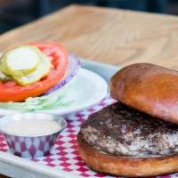 1/4 Lb Burger · 4oz house ground beef patty. Served on a classic bun. *lettuce, tomato, onion & pickles serv...