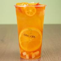 Tropical Sunshine · peach, grapefruit, kumquat, and watermelon