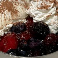 Berries & Cream · Mixed berries. Strawberry, Blueberry, Blackberry, Raspberry, Vanila ice cream, whipped cream...