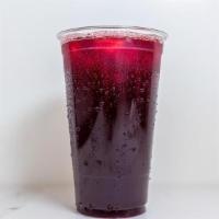 Chicha Morada. · A unique & refreshing beverage. A traditional purple corn brewed with pineapple, clove, cinn...
