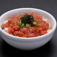 Spicy Tuna Bowl · Tuna, spicy miso, soy sauce, sesame oil, green onion, sesame seeds and dried seaweed