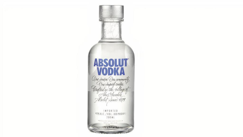 Absolut Vodka 200Ml · Sweden- Absolut is a Swedish vodka made exclusively from natural ingredients, and doesn't contain any added sugar. In fact Absolut is as clean as vodka can be. Rich, full-bodied and complex, yet smooth and mellow with a distinct character of grain, followed by a hint of dried fruit.