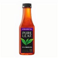 Pure Leaf Extra Sweet Iced Tea · Iced tea brewed from real leaves. Starting from fresh picked leaves and sweetened with real ...