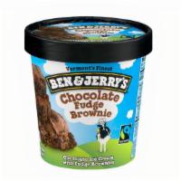 Ben & Jerrys Ice Cream Chocolate Fudge Brownie 1 Pint · Fudgy chunks of brownie goodness mixed into dark and rich chocolate ice cream. Sounds like a...