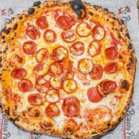 The Classic Pepperoni · Homemade Marinara Sauce | Shredded Mozzarella | Pepperoni.