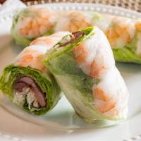 #3. G·ªèi Cu·ªën T√¥M (Shrimp Spring Rolls - 2 Rolls) · Shrimp, rice noodles, salad, wrapped with rice paper.