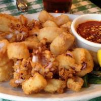 Fried Calamari · Tender calamari, lightly breaded, and fried to perfection.
