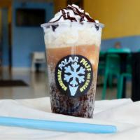 Super Float · Soda with 2 scoops of vanilla ice cream (classic) topped with whipped cream.