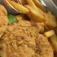 Chicken Breast Tenders · (3) tender strips of chicken breast breaded and fried to a golden brown served with steak cu...