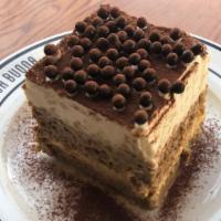 Tiramisu · Tres-leches style cake, chocolate, espresso.