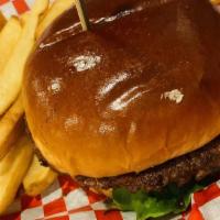 Chili Cheeseburger · Angus beef patty smothered with homemade chili and mixed jack and cheddar cheese. All burger...