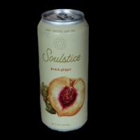 Soulstice Ginger Peach Tea · Hand crafted, ginger pea tea, natural sugars, 16 oz can