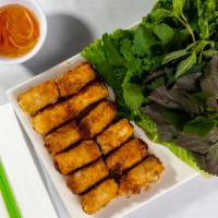 Egg Rolls With Vermicelli - Bún Chả Giò · Vietnamese egg rolls over vermicelli noodles with lettuce, bean sprouts and cucumber.