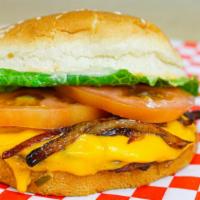 Cheeseburger · Single patty, American cheese, 1000 island, tomato and lettuce.