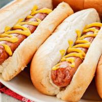 Bbq Hot Dog · Hot dog decorated with tasty BBQ sauce.