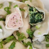 Vegetarian Dumplings · 6 Handcrafted vegetarian dumplings: tofu, wood ear mushrooms, bok choy, jicama, and glass no...