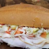 Smoked Turkey  Sandwich Combo · Turkey slices served on a white hoagie roll. Comes with a side and a drink
