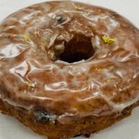 Blueberry Lemon · Vanilla cake infused with blueberries and topped with a Meyer lemon-zest glaze.