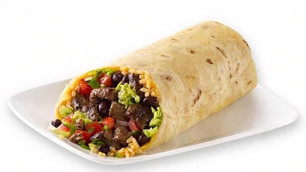 Burrito · 13 inch flour tortilla packed full with your choice of protein, rice, beans and toppings.
