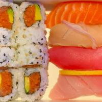 Classic Sushi Set A · 4 pcs. Sushi - Tuna, Salmon, Yellowtail, Albacore
8 pcs. California Roll or Spicy Tuna Roll