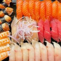 Sushi Party Tray A · For 2-4 Persons 
- 4 pcs Tuna
- 8 pcs Salmon
- 8 pcs. Yellowtail
- 4 pcs Albacore
- 4 pcs. S...