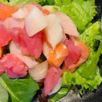 Sashimi Salad · Consuming raw or undercooked meats, poultry, seafood, shellfish, or eggs may increase risk o...