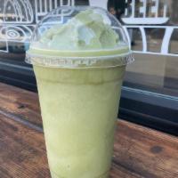 Matcha Blended (Non-Dairy) · This blend of sweetened matcha green tea, almond milk and ice