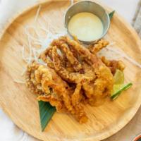 Seasoned Calamari Legs · Lightly seasoned and served with honey wasabi aioli.