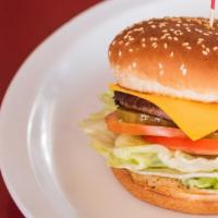 1/4 Lb. Burger · 1/4lb Hamburger includes lettuce, tomato, 1000 island dressing & pickles