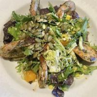 Cilantro Lime Salad · 280 cal.  organic baby greens, jack cheese, heirloom tomatoes, grilled corn, pumpkin seeds, ...