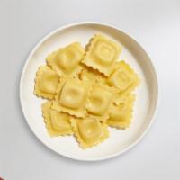 Roll It Cheese Ravioli · Fresh ravioli cooked with your choice of sauce, veggies, and meats and topped with black pep...