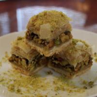 Planet’S Baklava 3Pcs. · homemade baklava stuffed and topped with fresh pistachio.