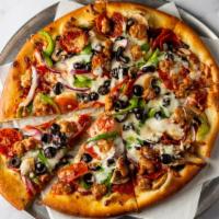 De Angelo Special Pizza · Pizza Sauce, Mozzarella Cheese, Pepperoni, Sausage, Mushroom, Black Olive, Onion and Bell Pe...