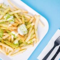 Spicy Fries (Small) · Fresh made French fries smothered in a spicy house green sauce.