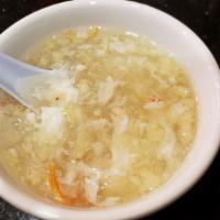 Crab Meat & Fish Maw Soup · Crab meat and fish maw in creamy egg white chowder.