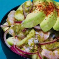 Aguachile Snack · With onions and cucumber