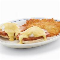 Eggs Benedict · Canadian-style bacon on an English muffin, topped with 2 poached eggs* & hollandaise. Served...