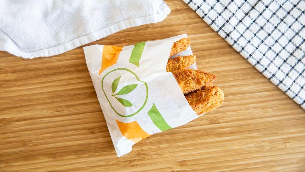 3Pc 'Chicken' Tenders · Three crispy 'chicken' tenders. Includes one sauce of your choice on the side.