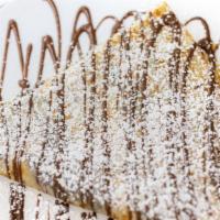 Crepe Nutella · Nutella. Option to add fruit of choice for an additonal charge.