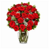 Romantic Gift · Two Dozen Red Roses Arrangement (Vase Will Vary)
