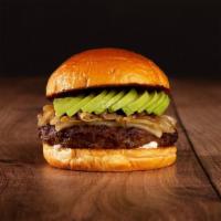 Beleaf Double Cheeseburger · Two House seasoned Beyond Meat patties, melted American cheese, caramelized onion, fresh dic...
