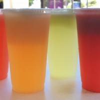 Aguas Frescas · Made of fresh fruit. Your choice mix up to 2 fruits.