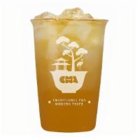 Refreshing Peach Oolong Cha · Oolong tea, natural peach flavor, fruity aroma.