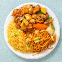Combo A · 1 Item with Fried Rice & Chow Mein.