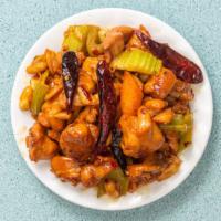 Kung Pao Chicken Bowl · Contains Peanuts: Served with a Choice of Chow Mein and Fried Rice