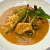 Pananag Curry · Green beans, bell pepper, creamy coconut milk & Panang curry